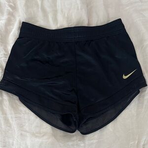 Nike Women's Black and Gold Running Shorts